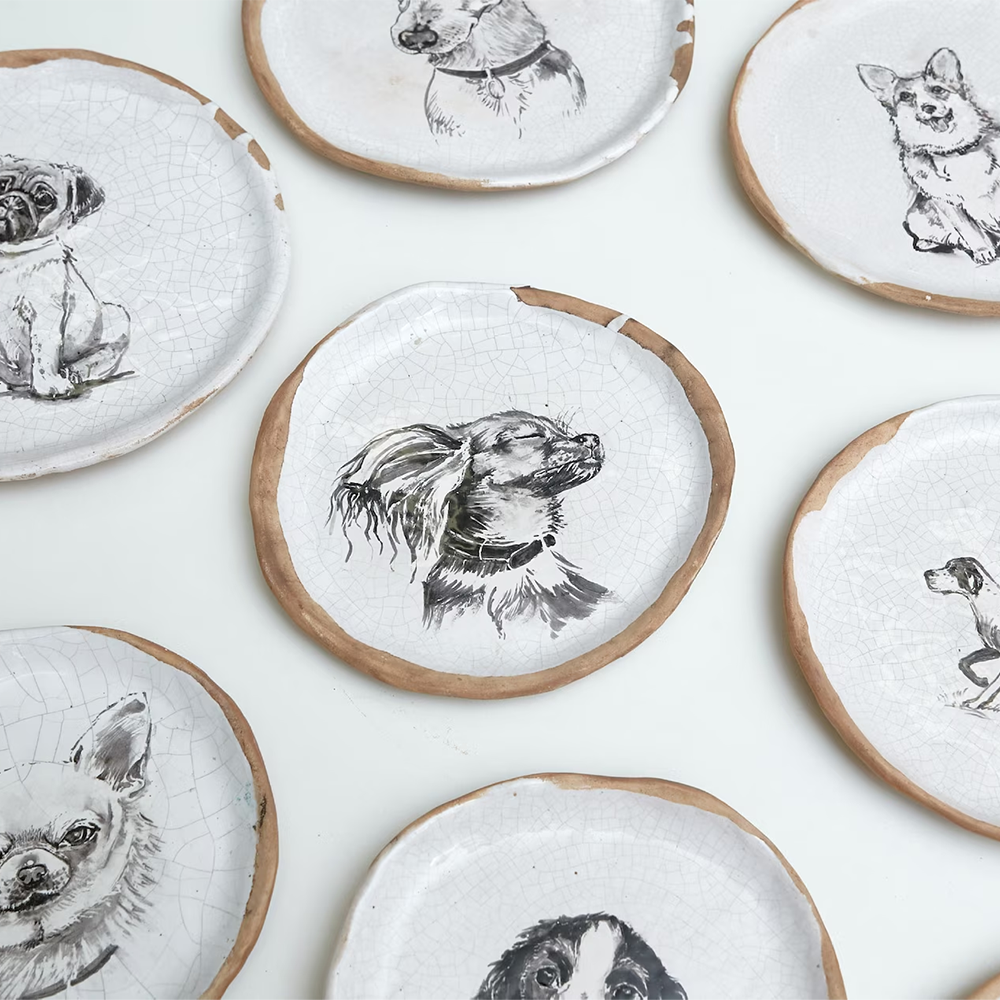 Dog Ceramic Portrait Plate