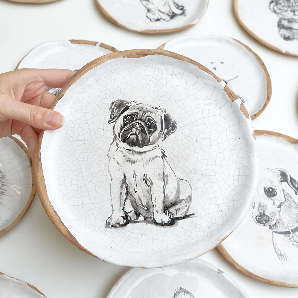Dog Ceramic Portrait Plate