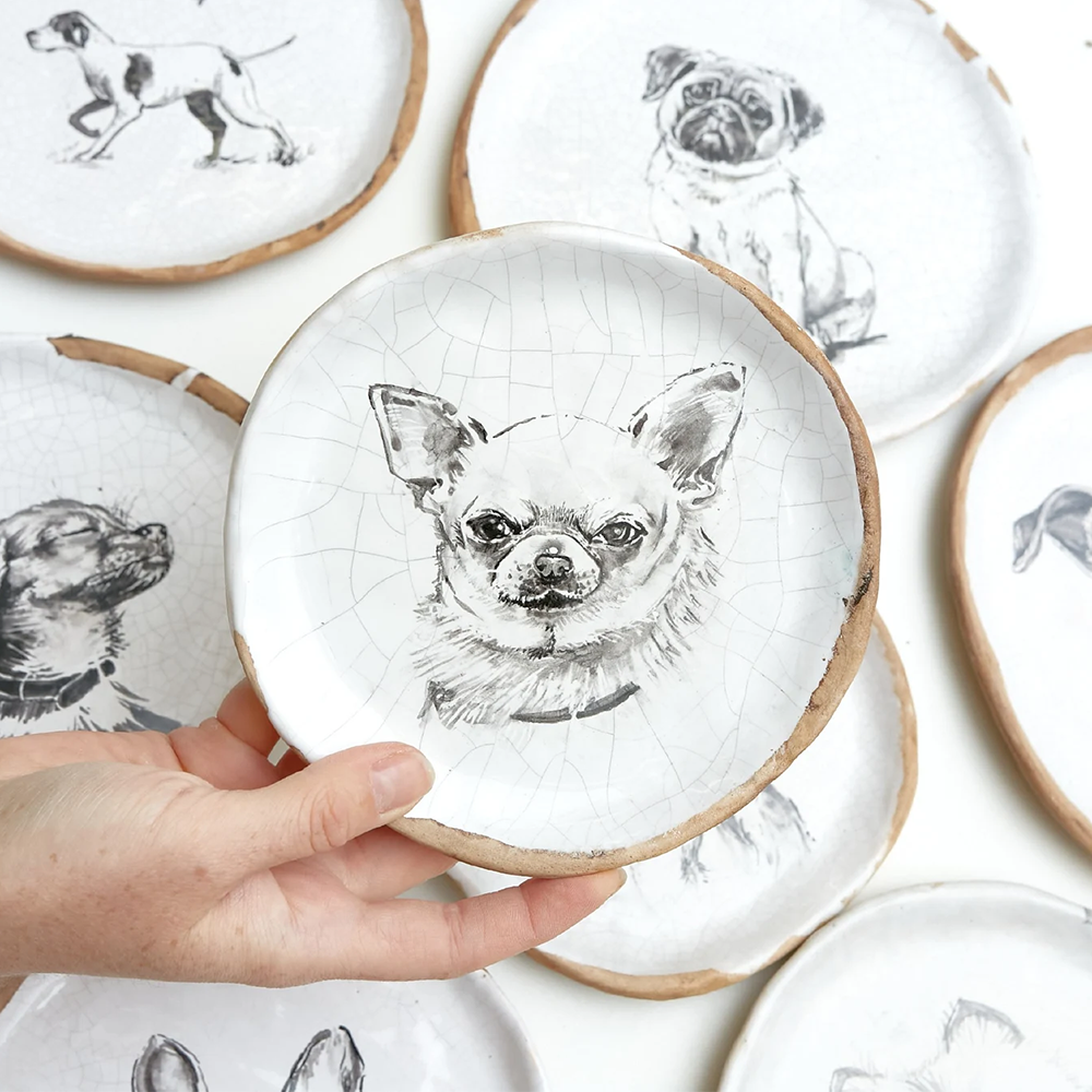 Dog Ceramic Portrait Plate