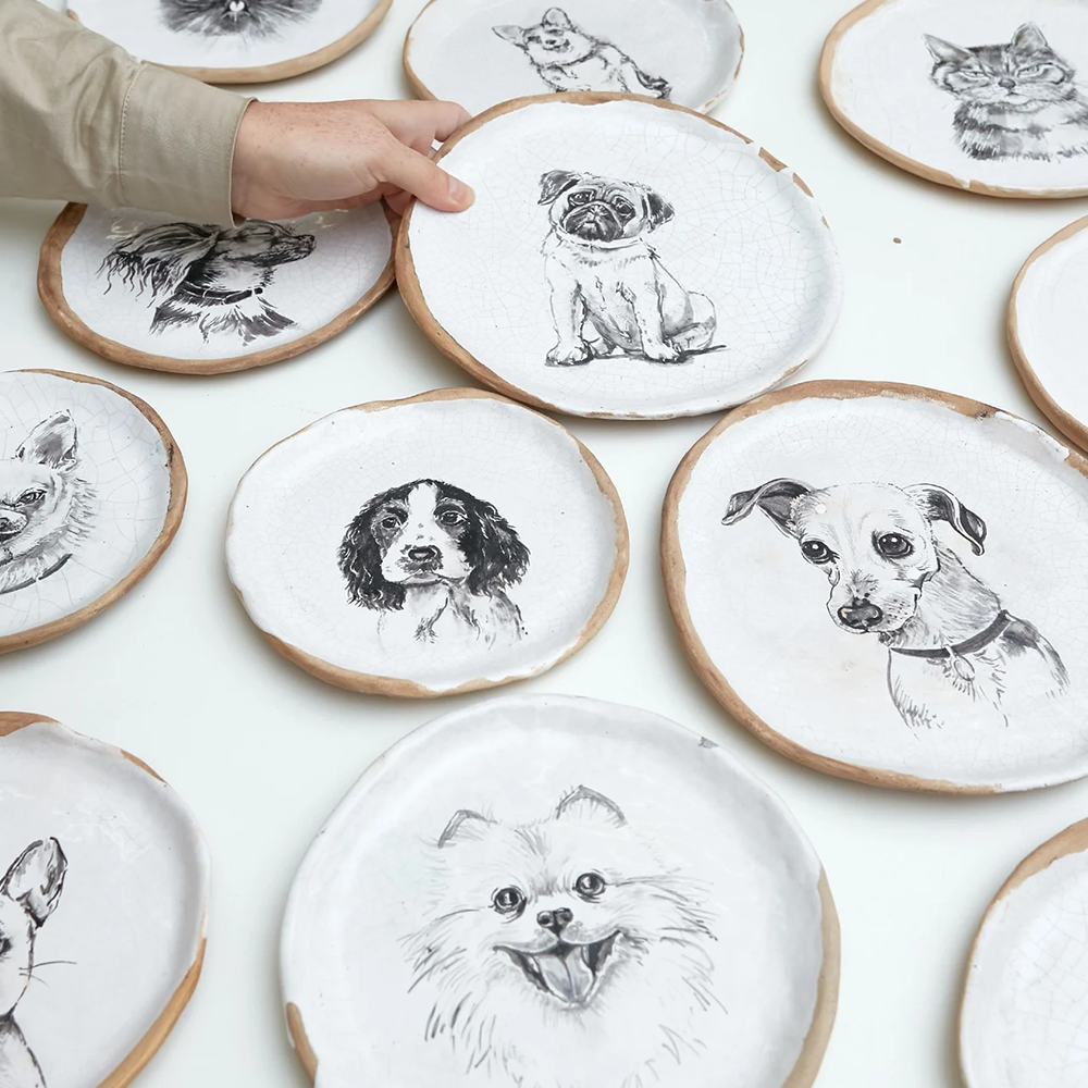 Dog Ceramic Portrait Plate