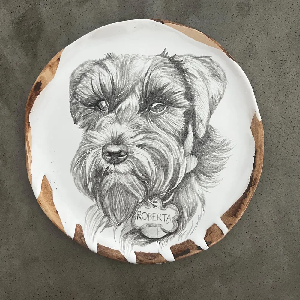 Dog Ceramic Portrait Plate