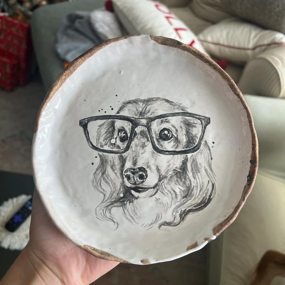 Dog Ceramic Portrait Plate
