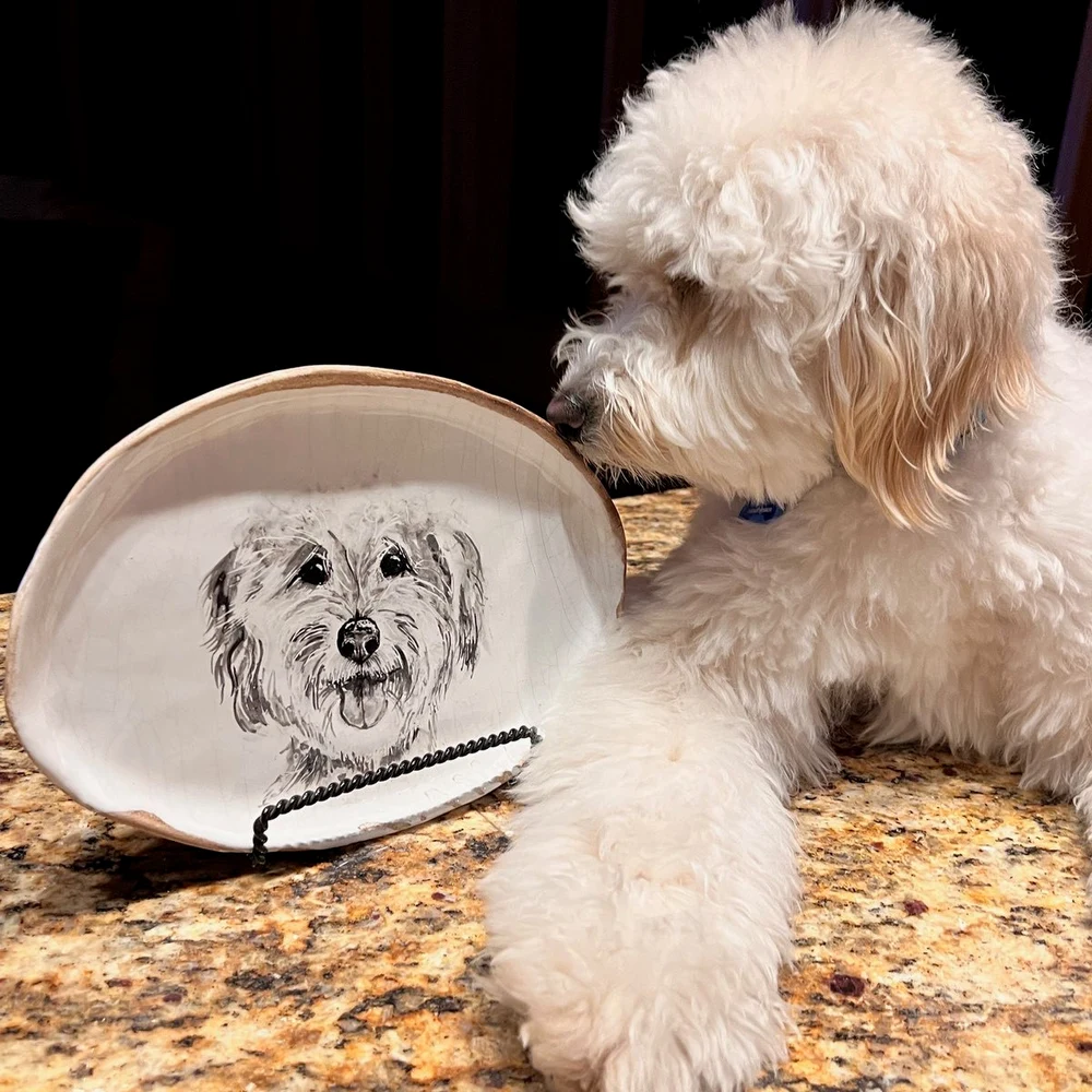 Dog Ceramic Portrait Plate