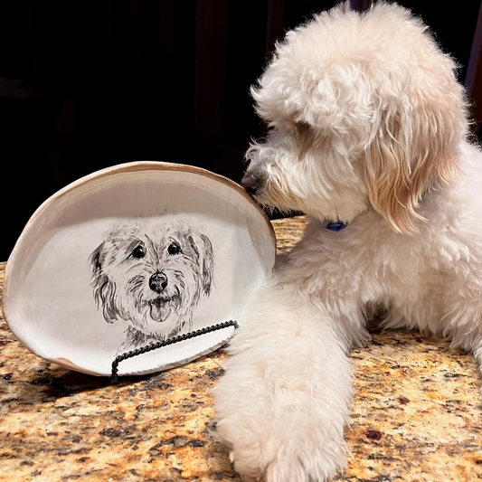 Dog Ceramic Portrait Plate
