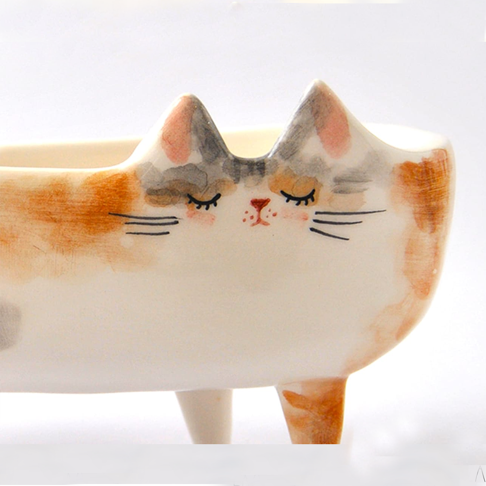 Personalizated Ceramic Cat Planter