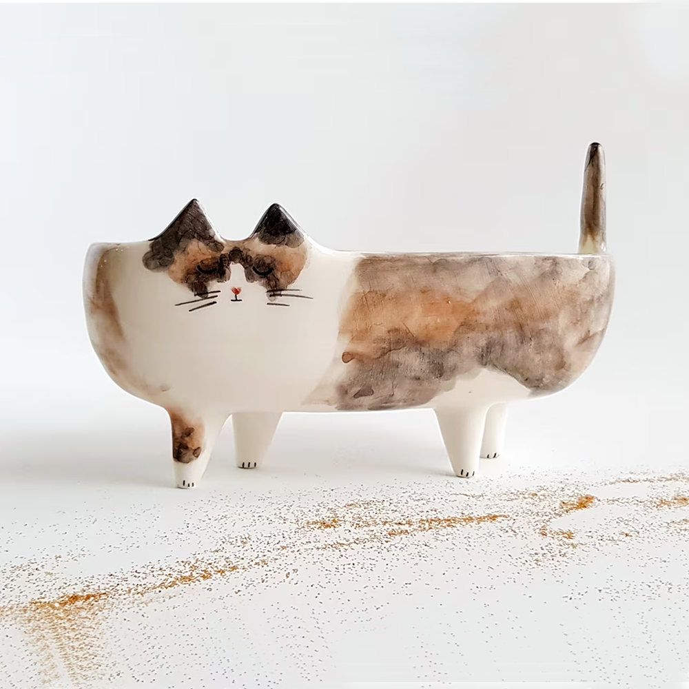 Personalizated Ceramic Cat Planter