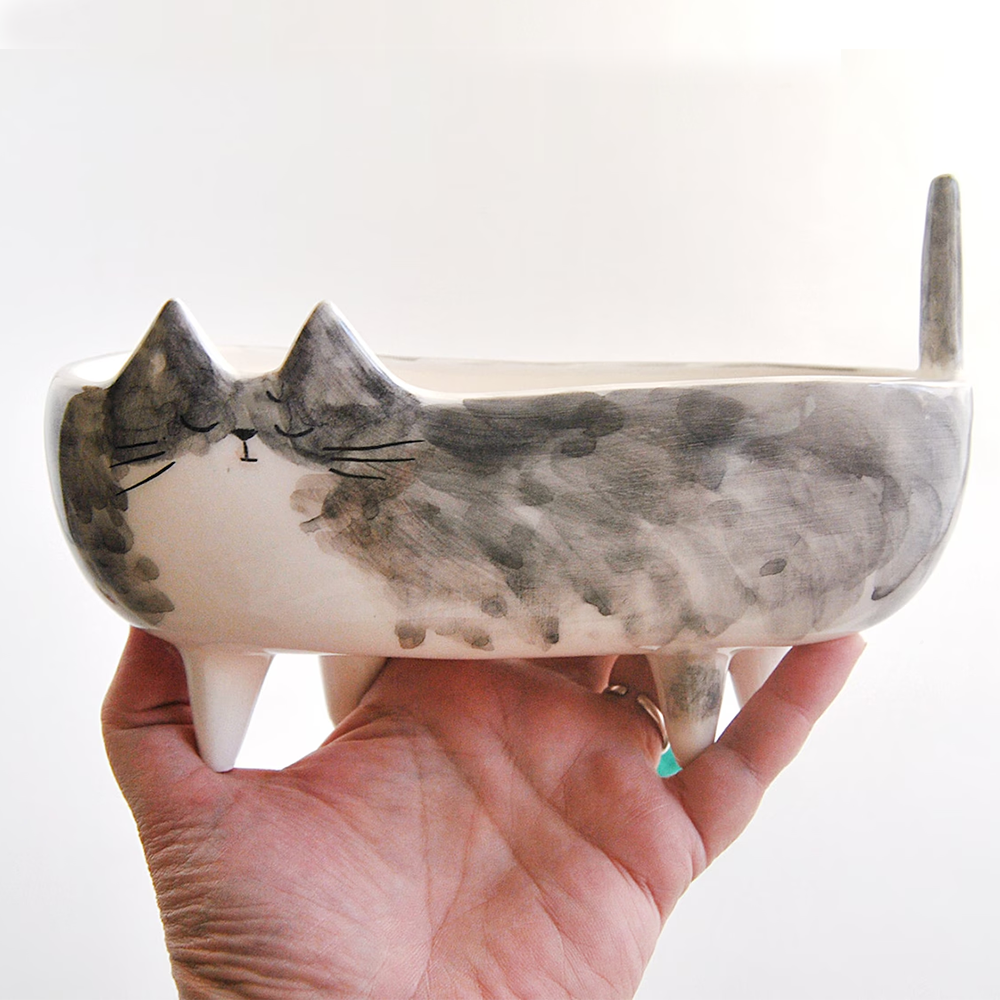 Personalizated Ceramic Cat Planter